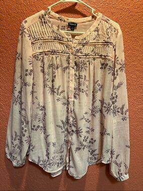 Pink floral blouse